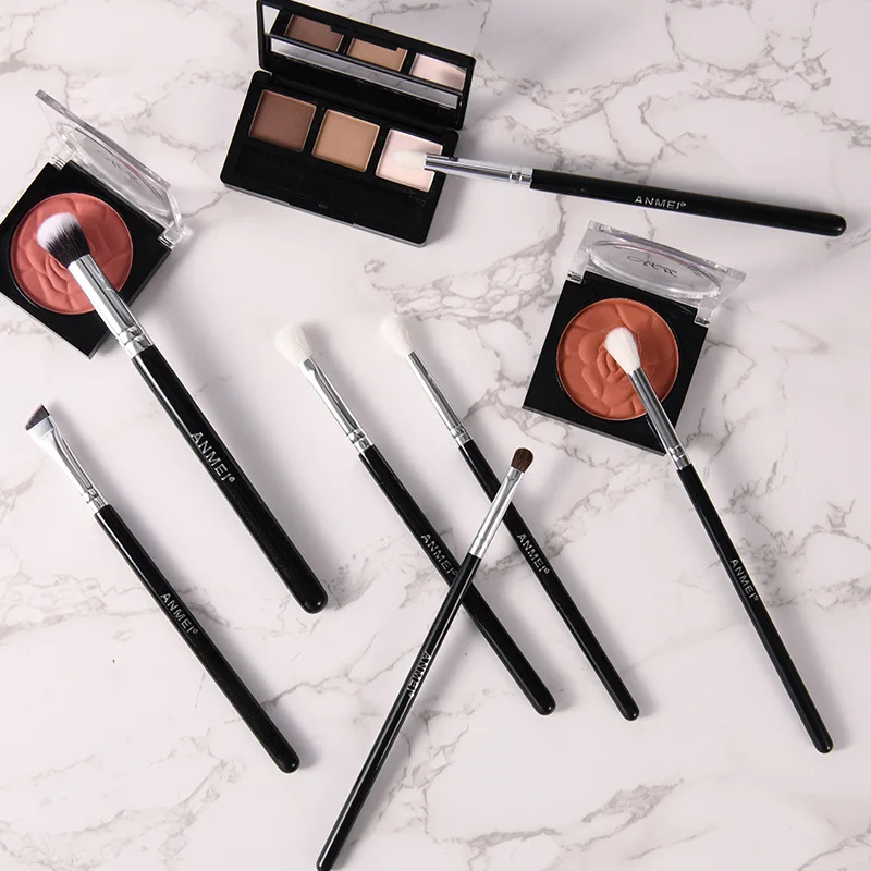 مجموعة فرش مكياج للعين بمقبض خشبي مكونة من 12 قطعة - مجموعة كاملة من فرشاة مزج ظلال العيون والحاجب والشفاه المحمولة فرشاة تجميل احترافية