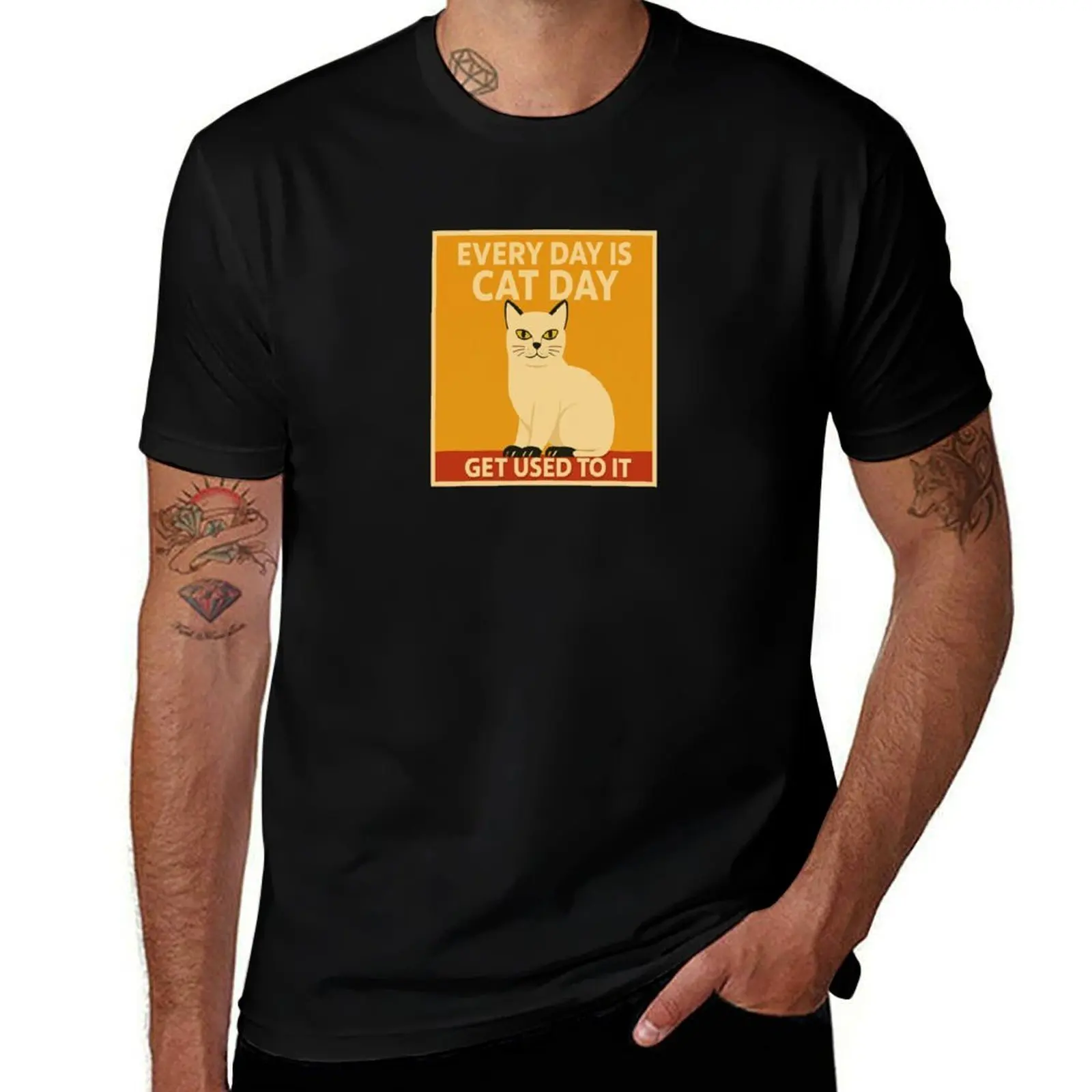 

Every Day is Cat Day T-Shirt quick drying graphic t shirt vintage sweat shirts graphic shirts men graphic