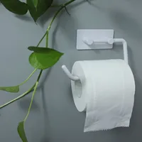 Plastic Tissue Holder Hook Bathroom Toilet Free Punching Roll Paper Holder Toilet Wall Mounted Tissue Holder for Home