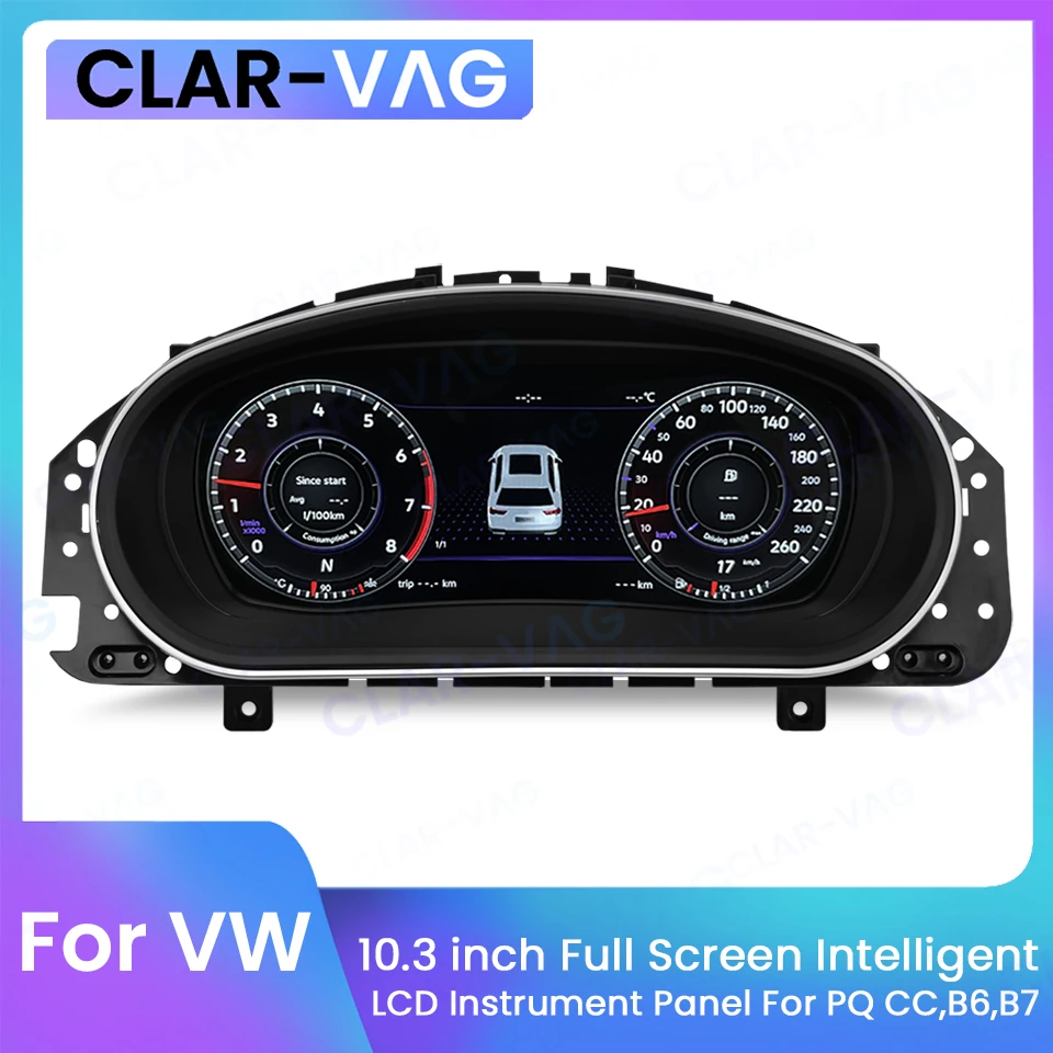 

10.3 Inch PQ Car LCD Dashboard Panel Virtual Instrument Cluster CockPit Speedometer Screen For Volkswagen Magotan B6 B7 CC