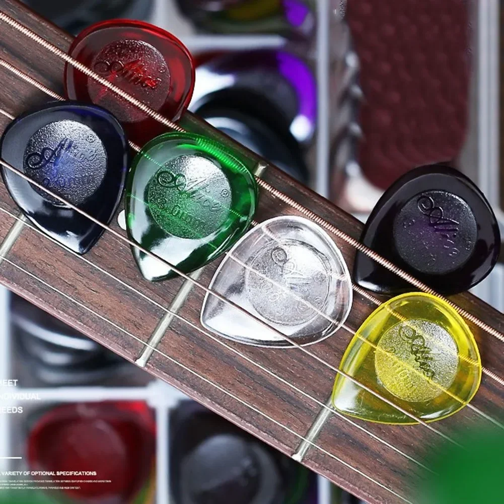 6 uds púas de guitarra acrílicas púas grandes stubbies grande suave 1mm 2mm 3mm para accesorios de bajo de guitarra eléctrica acústica