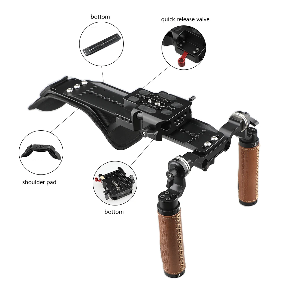 CAMVATE Pro Shoulder Rig Handle Kit With ARRI 12\