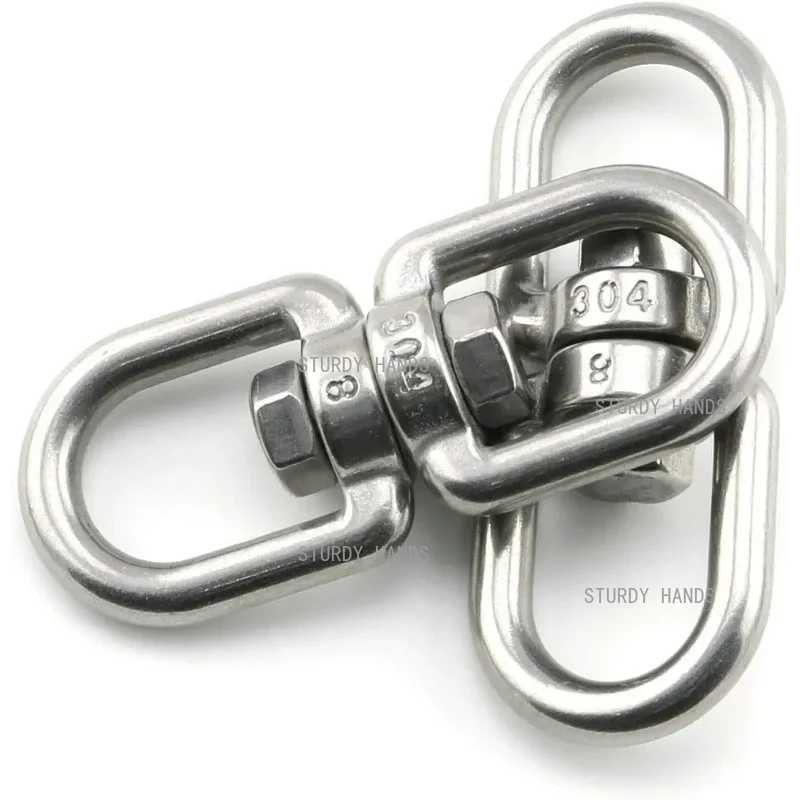 10pcs stainless steel double headed rotating eye hook and loop release connector bed release safety buckle