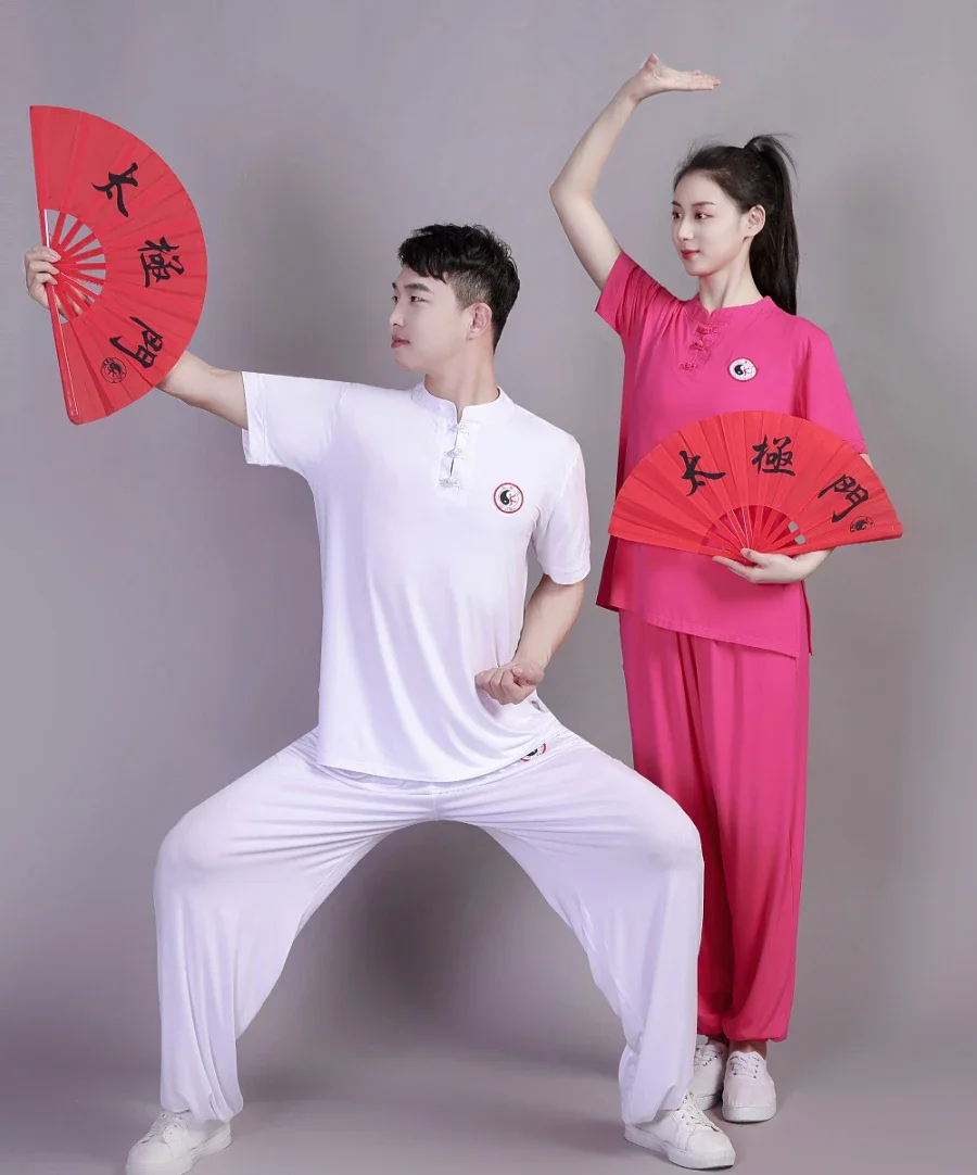 Martial Art Uniform Wushu Clothing Tai Chi Clothes Kung Fu Dress Women And Men Unisex Short Sleeve Multicolor Kun Master 2023