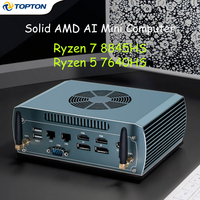 FU03 AI Mini PC AMD Ryzen 7 8845HS 2*Intel 2.5G 2*DDR5 2*NVME 2x HDMI Firewall Router Windows 11 4x8K WiFi6 Gaming Mini Computer