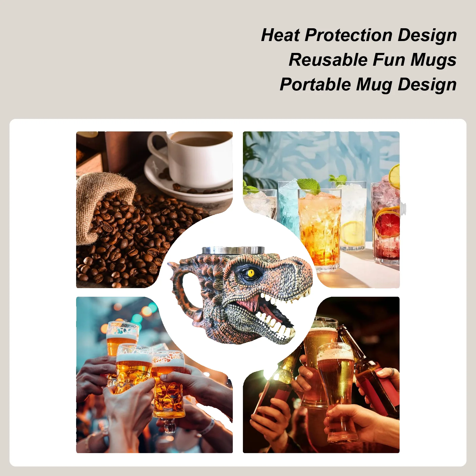 

Cute Mug Dinosaur Skull Shape Ergonomic Gothic Cup Fun Tea Cup For Friends Tea Chocolate Beverages Drinks Birthdays Home Indoor