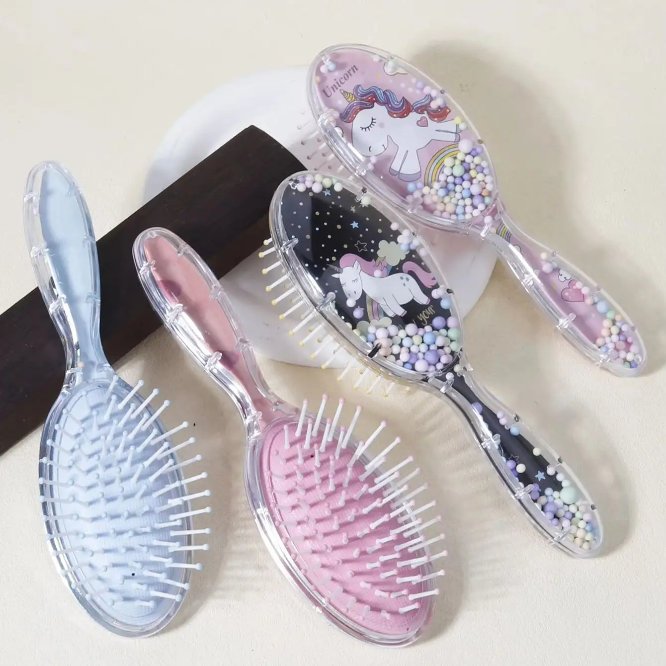 

cute cartoon comb scalp massage air cushion hair brush women's hair comb portable tool Special for real hair wigs