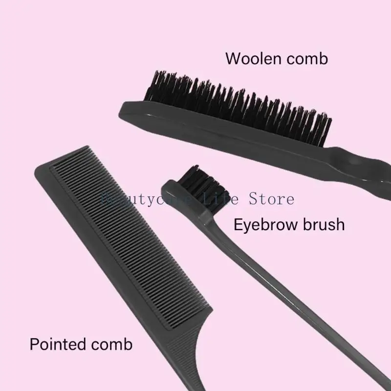 652C Professional Hairdresser Comb 9Pcs Plastic Bristle Hair Brush Teasing Combs