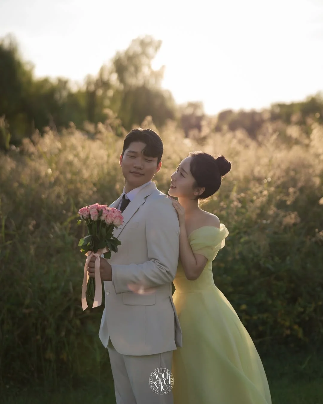 MD Abito da cerimonia nuziale con spalle scoperte giallo fata Corea Servizio fotografico Lunghezza pavimento Abito da festa di compleanno Abito da sera personalizzato 2025