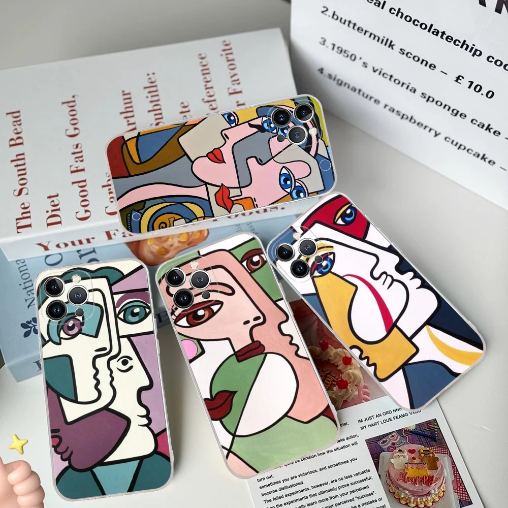 Abstract Vintage Painting Pablo Picasso Phone Case Silicone Soft For Iphone 16 15 14 13 12 11 Pro Mini XS MAX Plus X Cover