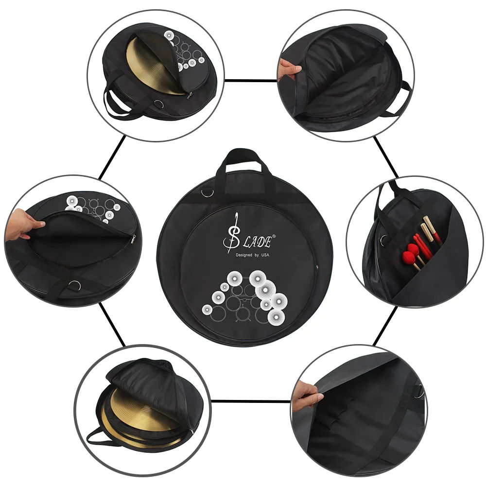 SLADE 21 Inch Cymbal Bag Triples Pocket Handbags Removable Divider Shoulder Strap Knapsack Percussion Instruments Accessories