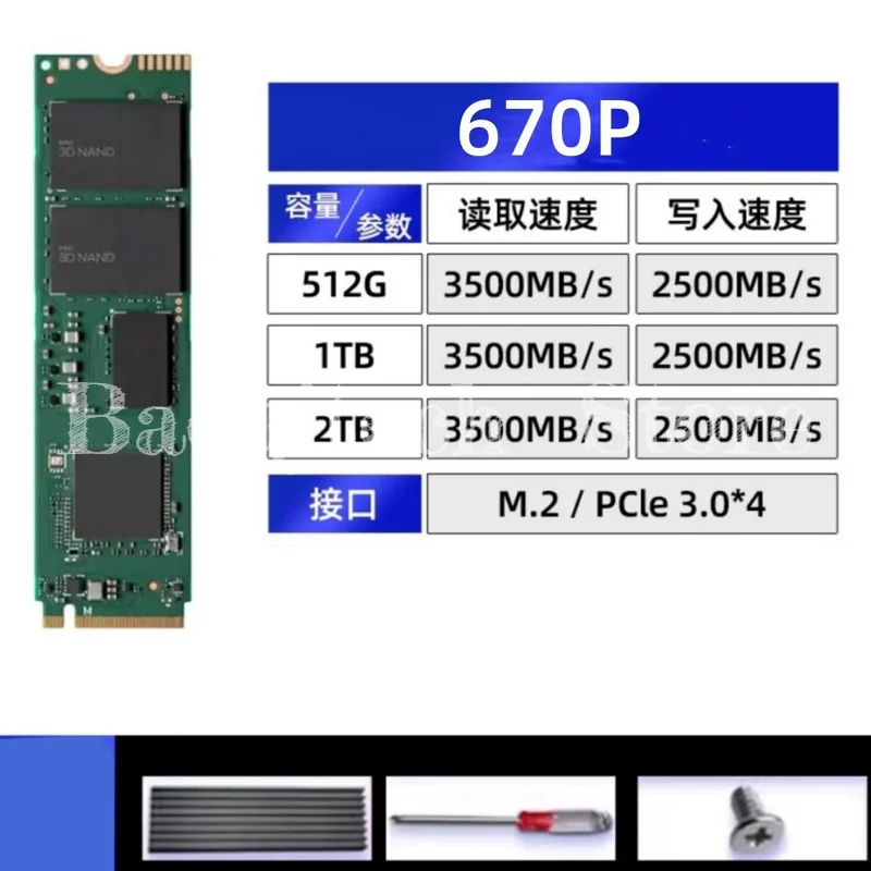 Original 670P 512 GB 1 TB 2T Solid State Drive 2280 NVMe M.2 PCIE3.0 für Solidm Hynix & Intel Desktop SSD Notebook M2 Festplatte