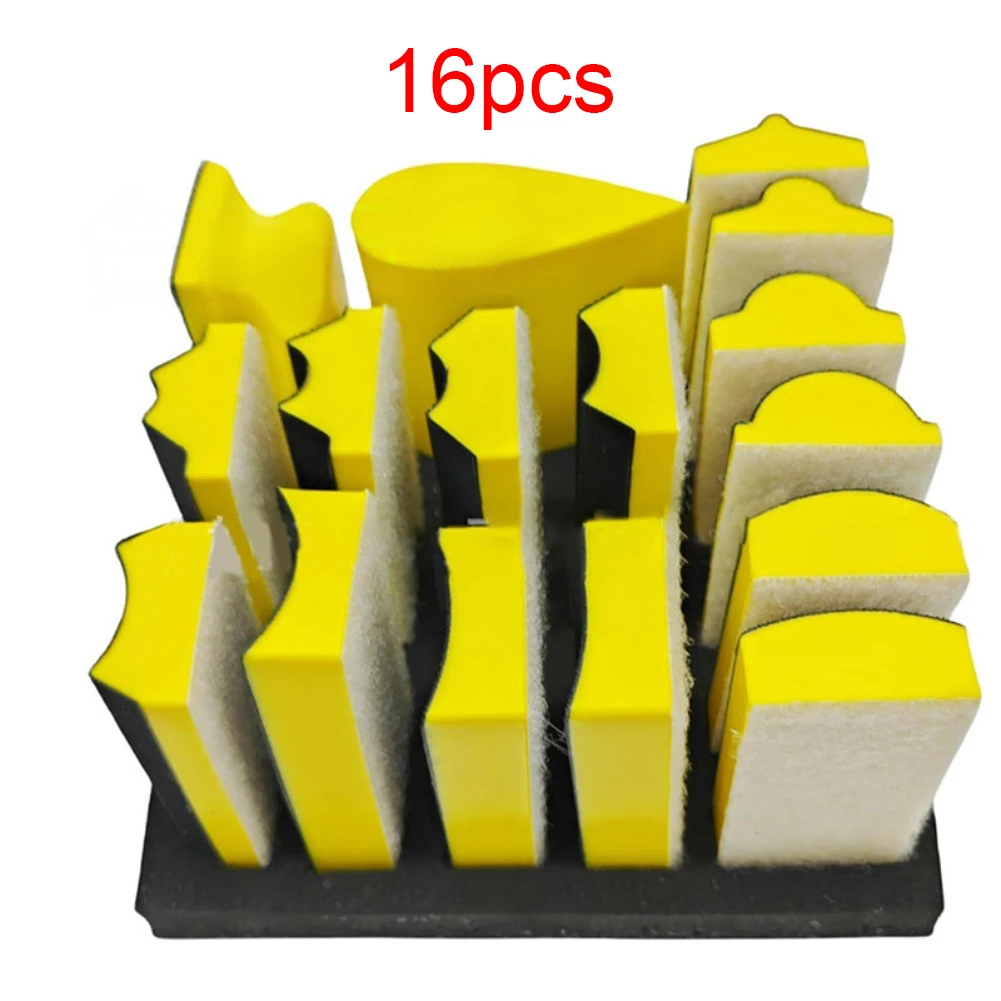 

16PCS Interchangeable Foam Hand Sanding Block Set With 40 Aluminum Oxide Sheets For Precise-Automotive Wet And Dry Sanding