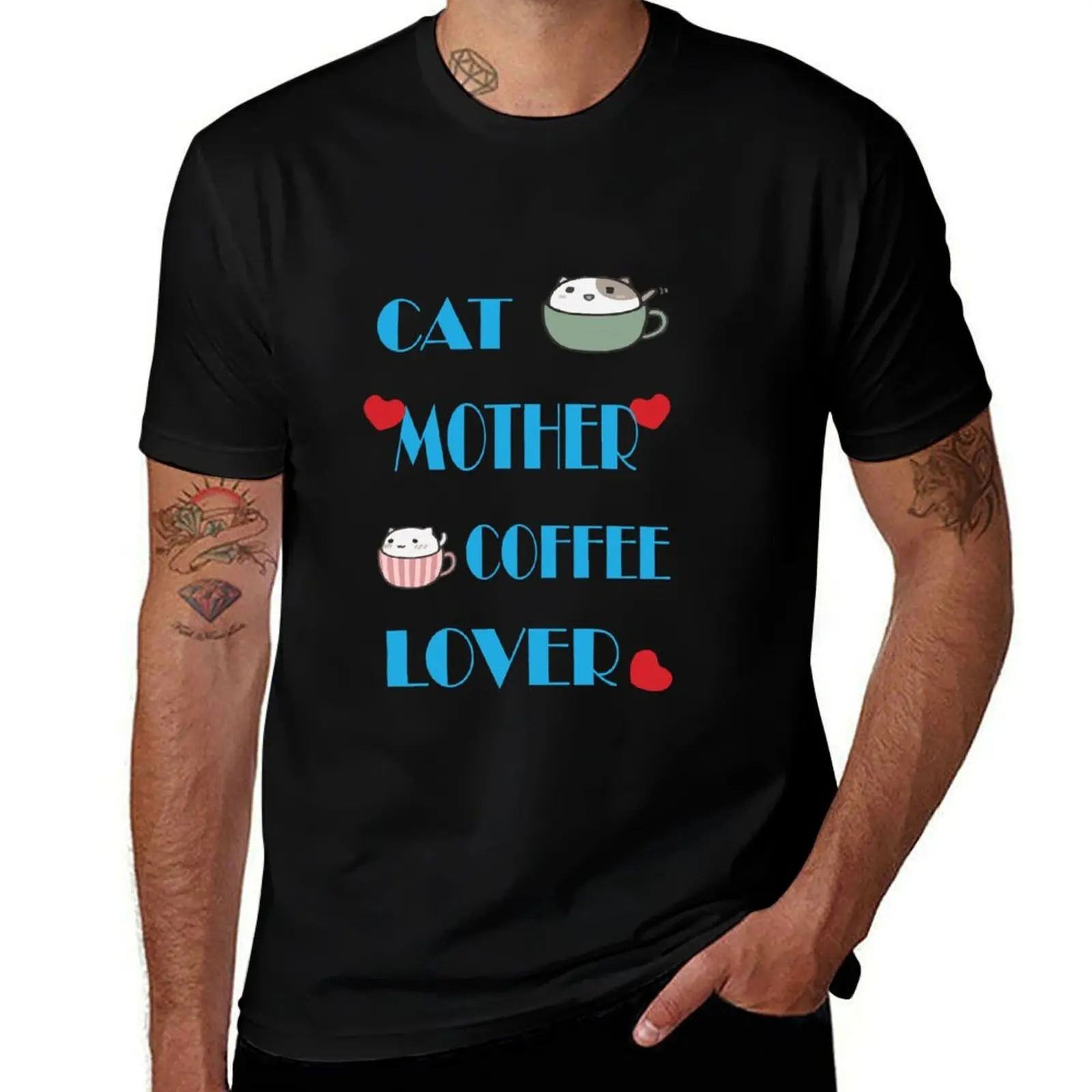 

cat mother coffee lover T-Shirt aesthetic clothes shirts graphic tees vintage big and tall t shirts for men
