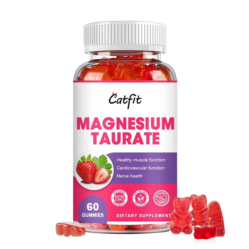 Catfit Magnesium Taurate Gummies Heart Blood Beauty Health Nootropic Brain Nerve Memory Cognitive Nutrition Dietary Supplement