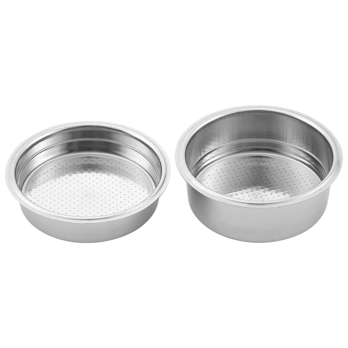 2PCS 51mm Stainless Steel Coffee Machines Pressurized Filter Basket Powder Basket Coffee Bottomless Portafilter Filter