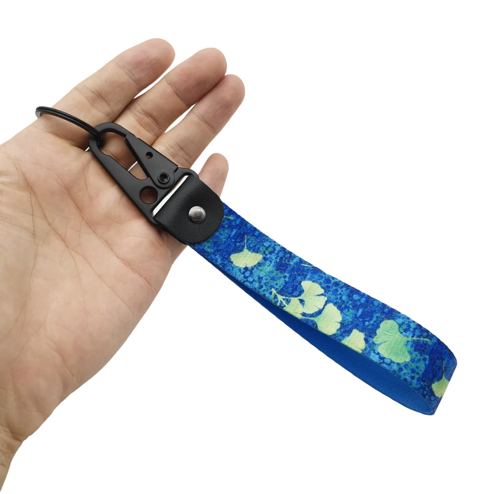 Japanese Style Key Ring Short Lanyard Kimono Pattern Graffiti Keychain Sakura JDM Key Tag Key Pendant Car Motorcycle Accessories view 3
