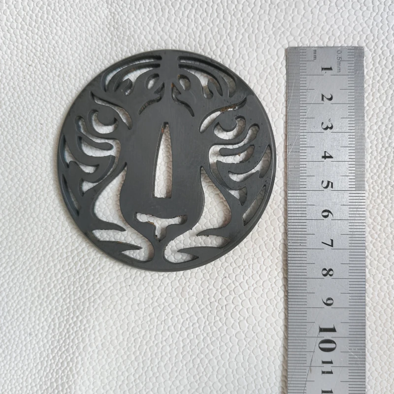 Tiger Tsuba- Iron Laser Cutting-DIY Japanese Katana Handle Guard, Koshirae, The Mountings of Japanese Swords, Tiger Character