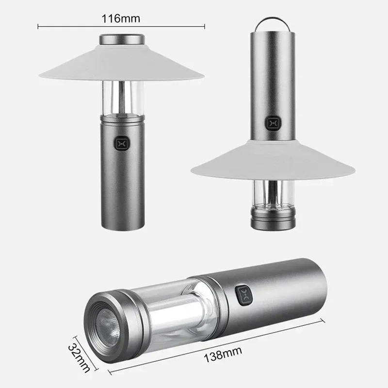 LED Camping Lights Portable Rechargeable Outdoor Waterproof Camping Tent Lamp Multifunctional Emergency Ambient Hanging Light