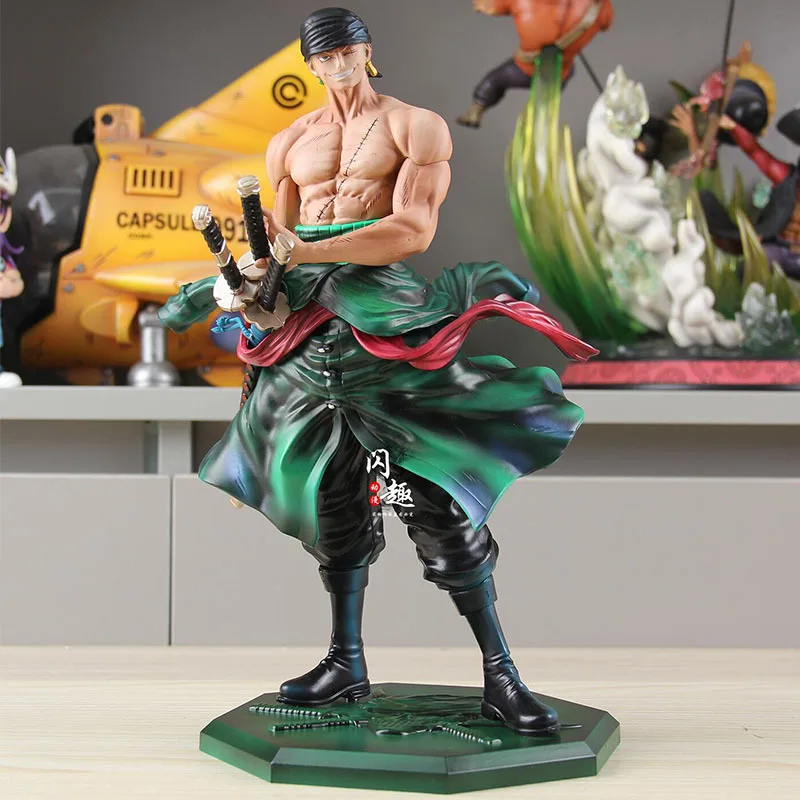 

26 см Модель Ророноа Зоро, цельная фигурка, цельная фигурка, аниме, периферийные фигурки из ПВХ, украшения, игрушки, статуя GK, подарок