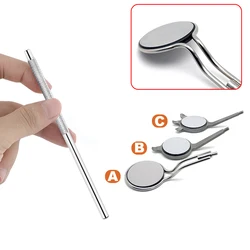 Autoclave Dental Mouth Mirror Anti-Fog Rhodium Double Sided Oral Mirrors Reflectors Reuse Oral Mirror Handle
