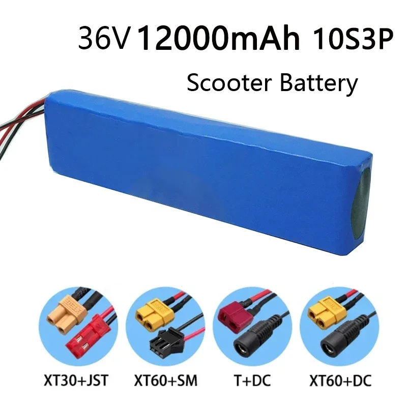 10S3P 36V 12Ah 18650 Rechargeable lithium Battery pack High power for Modified Bikes Scooter Electric Vehicle With BMS