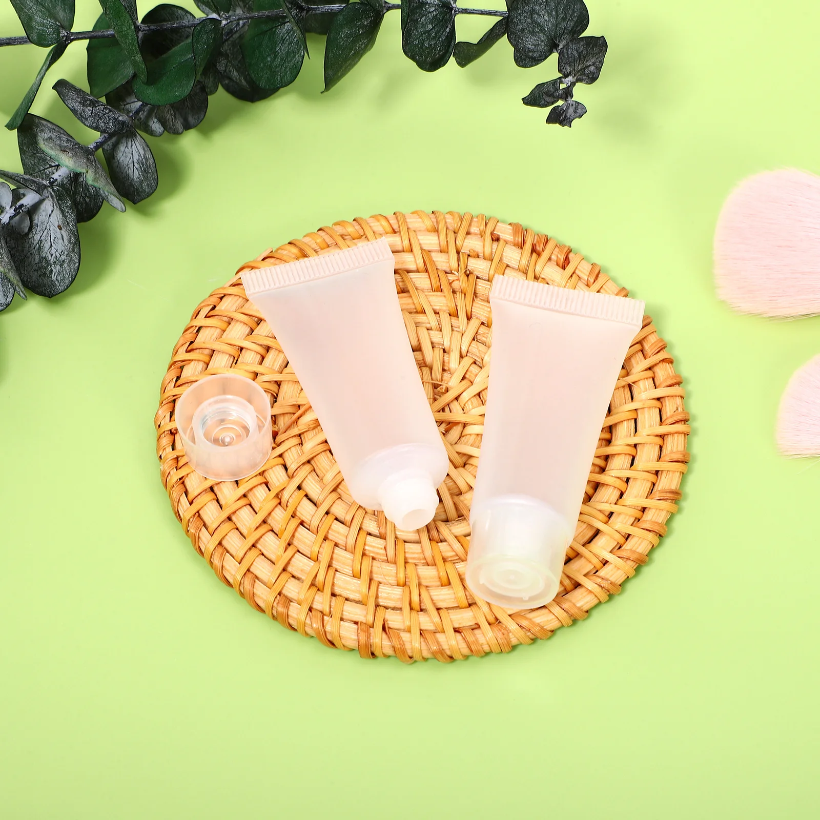 

50pcs 10Ml Empty White Plastic Lotion Tubes Travel Containers For Toiletries Reusable Leak-Proof Portable Dispenser For Skincare