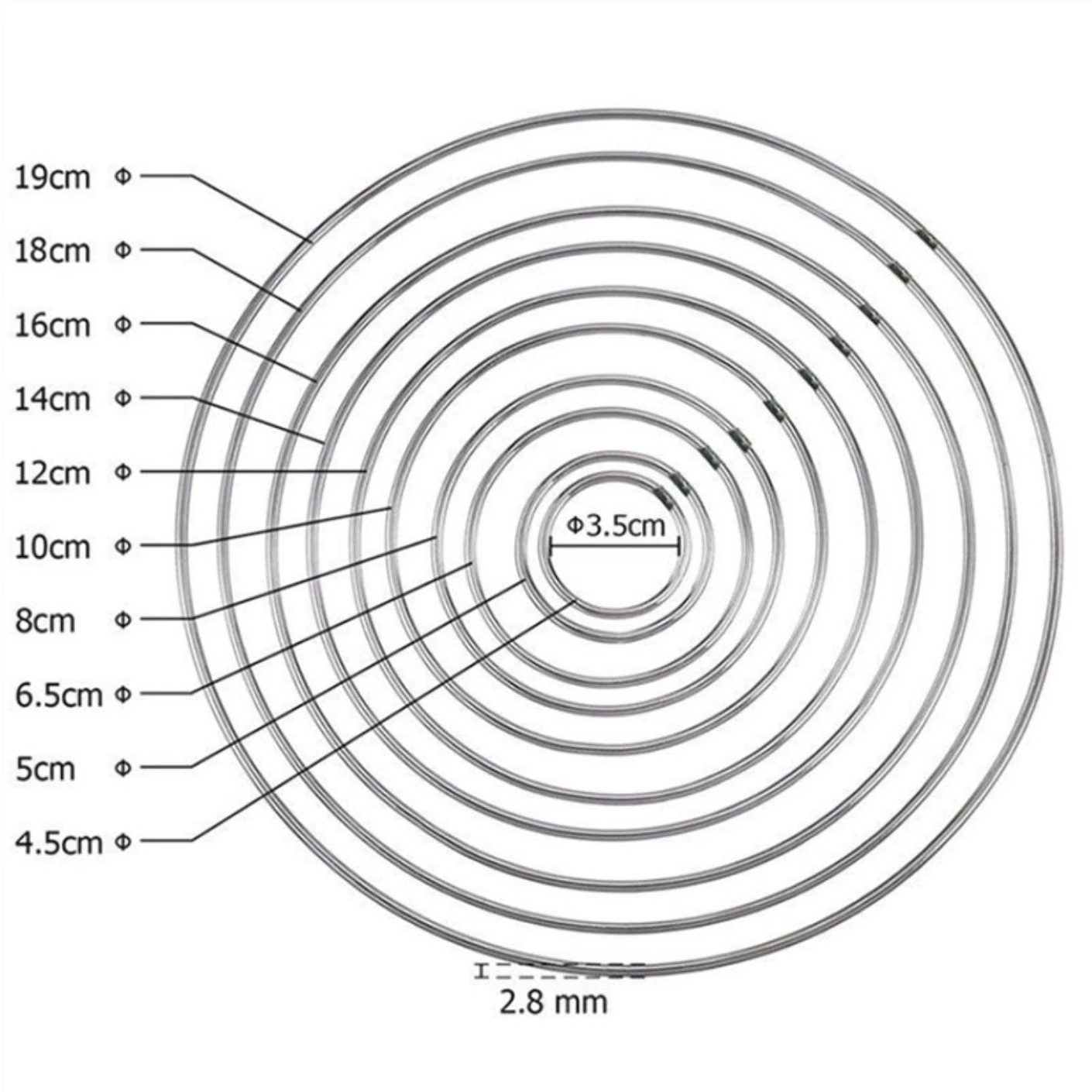 REGELIN Dream Catcher Reve Cirkel Ringen Bevindingen Opknoping Ronde cercle metalen giet attrape reve Netto Sieraden DIY 10 pcs 35 -200mm - afbeelding 1