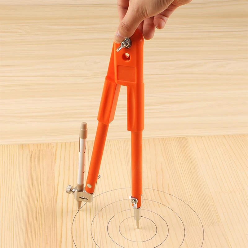 1 PC Carpenter Precision ดินสอเข็มทิศขนาดใหญ่เส้นผ่านศูนย์กลางปรับแบ่งไม้เข็มทิศ Max Radius