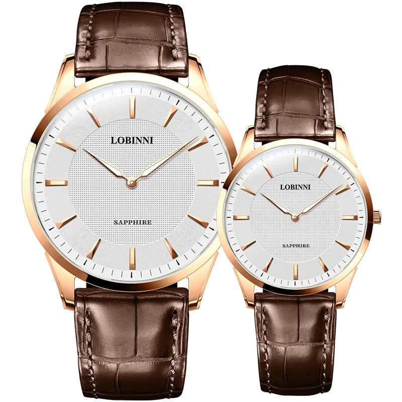 Schweiz Luxus Marke LOBINNI 6 MM Ultra-dünne Quarz frauen Uhren Einfache Stil Wasserdicht Leucht Paare Uhr L3007