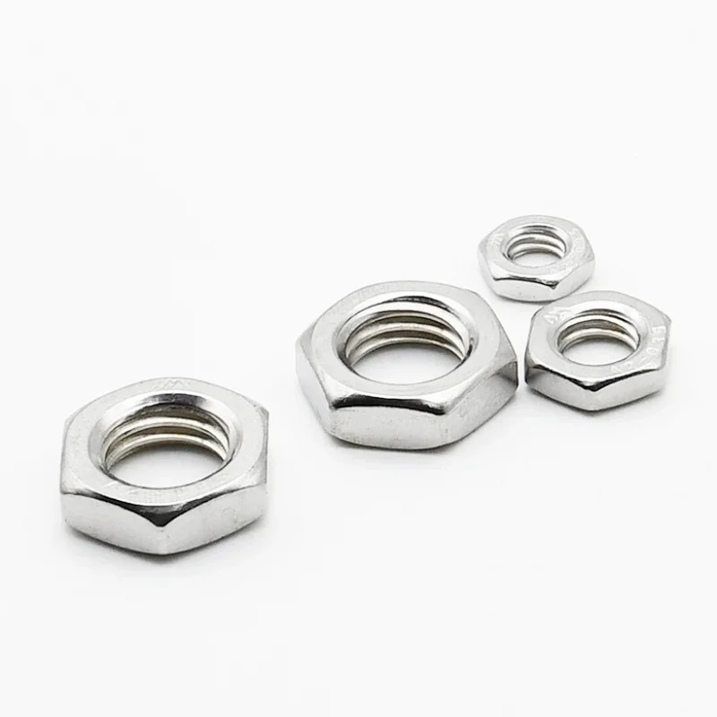 DIN439 304 Stainless Steel Flat Hex Hexagon Nut Thin Jam Nut M2.5 M3 M4 M5 M6 M8 M10 M12 M14 M16 M18 M20 M22 M24