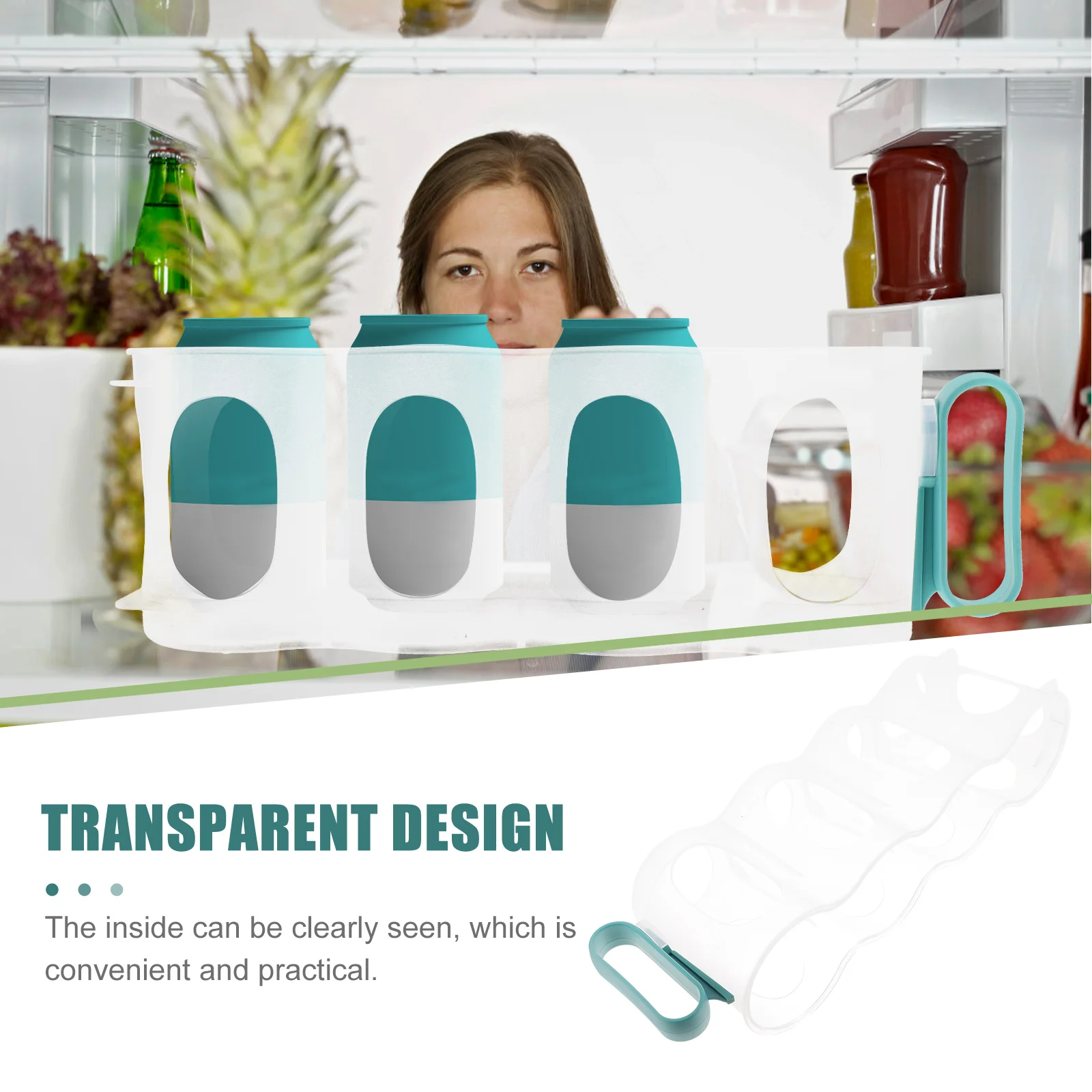

Fridge Refrigerator Storage Box Soda Can Organizer for Pantry Beverage Drink Dispenser
