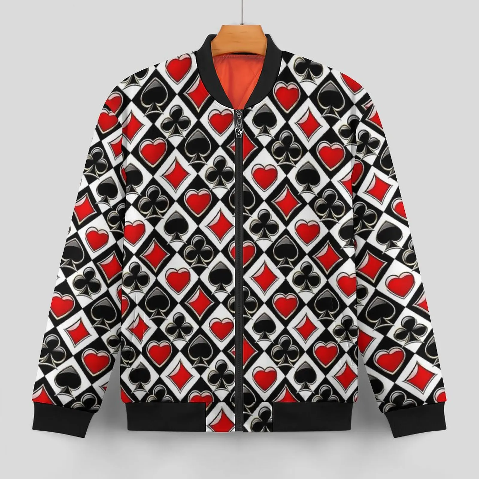 Playing Cards Casual Jackets Male Card Suits Print Coats Autumn Cool Jacket Hooded Graphic Loose Clothing Plus Size 5XL