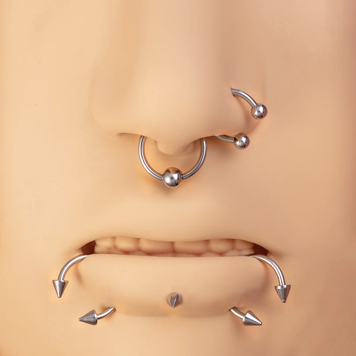 Steriles Piercing-Werkzeug-Set mit Piercing-Nadeln, Klemmzange, Zunge, Bauch, Nasenring, Lippe, Ohrpiercing, Pistole, Körperschmuck-Set – Detail 8