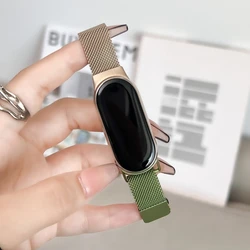 Milanese Loop strap For Xiaomi Mi Band 8 7 6 5 Nfc Smartwatch Replacement Wristband Metal Bracelet for Mi Band 3 4 watchband