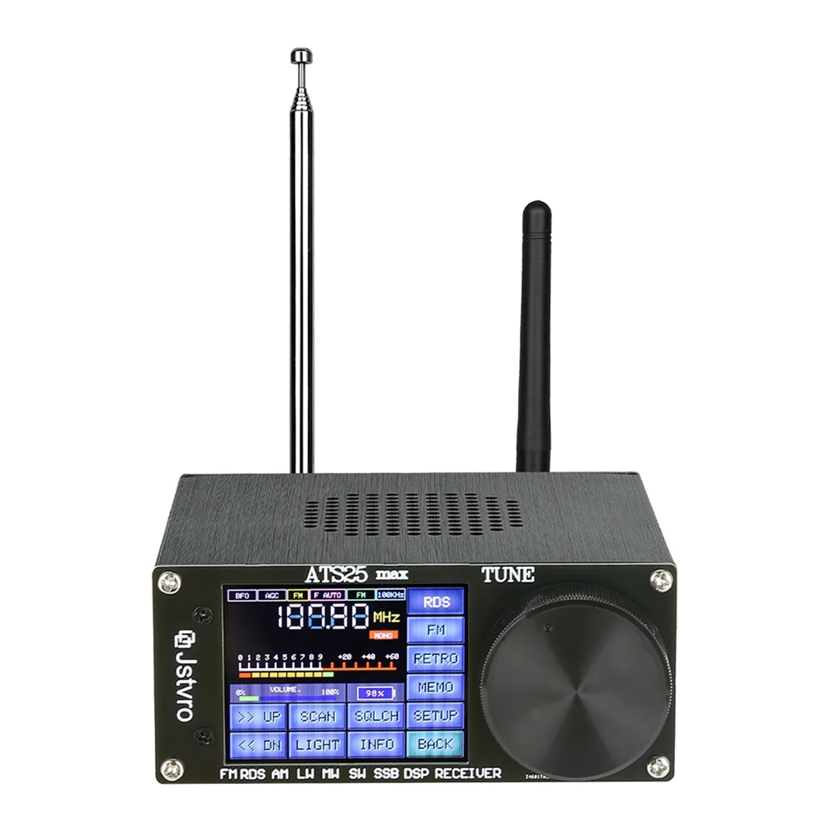 SVFE-gATS25 Max Si4732 ทั้งหมดเครื่องรับวิทยุ FM RDS AM LW MW SW SSB DSP Receiver W/2.4 นิ้ว