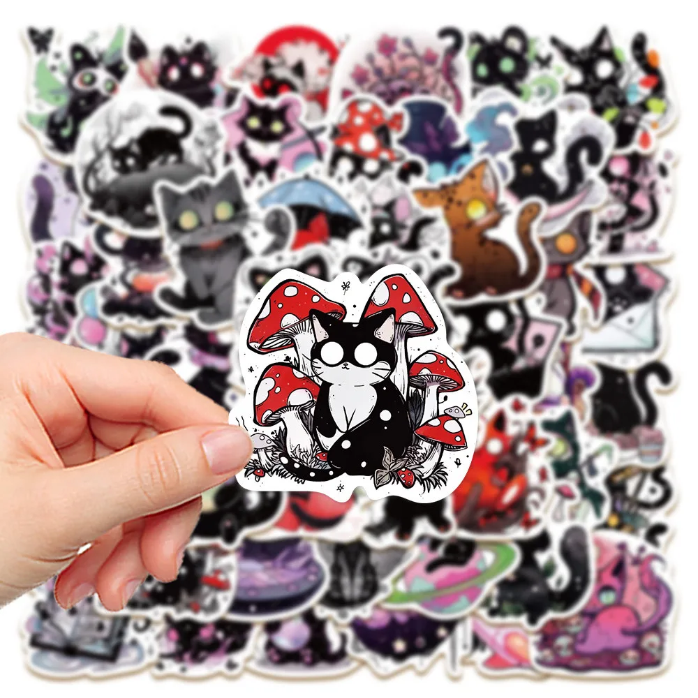 50-Piece Scared Soul Cat Stickers - Waterproof Decor for Notebooks, Laptops, Journals, Phone Cases iPads RecordingYourLife Store
