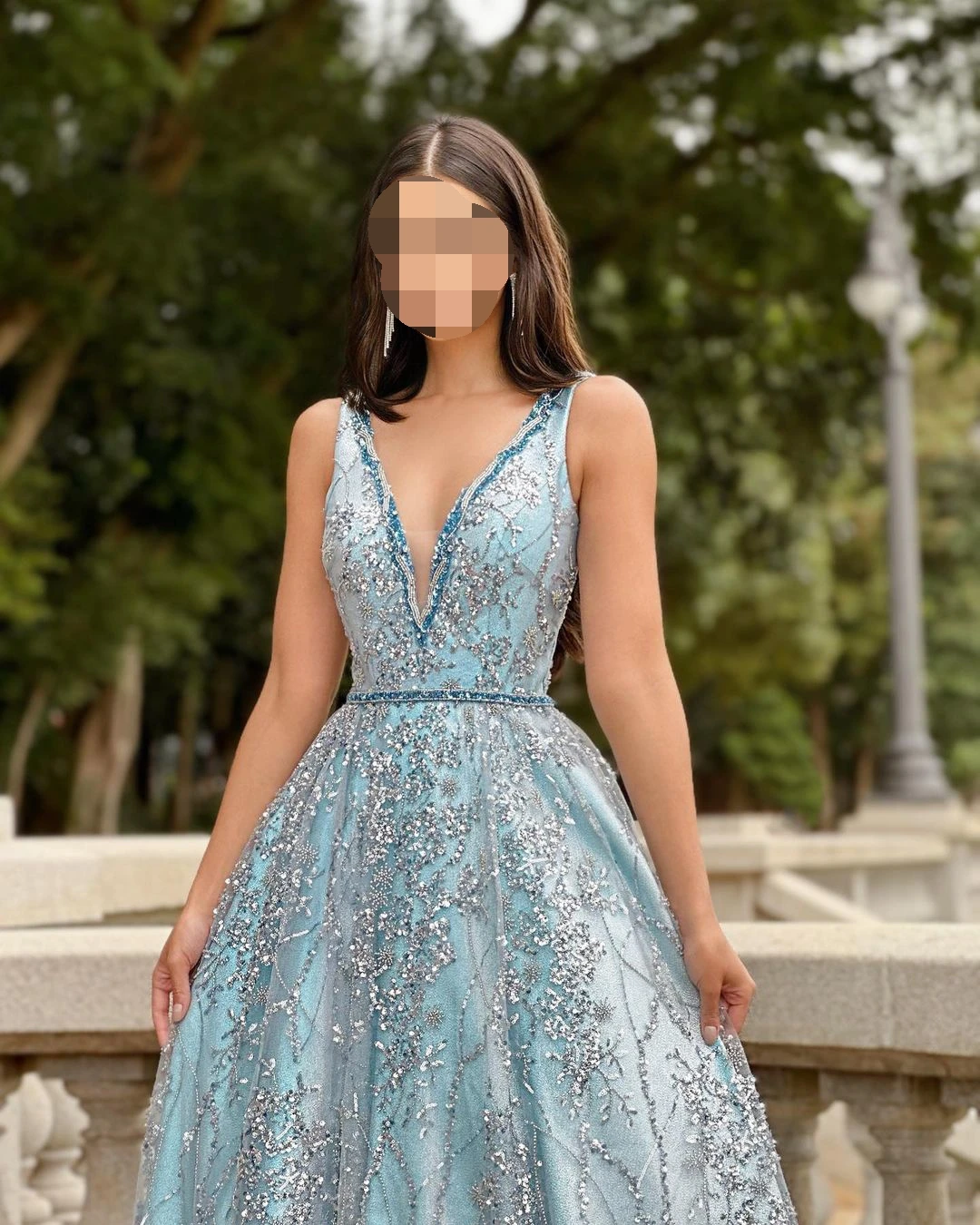 Neue blaue V-Ausschnitt elegante Abendkleider ärmellose boden lange Perlen träger lose sexy Ballkleid formelle Kleid nach Maß