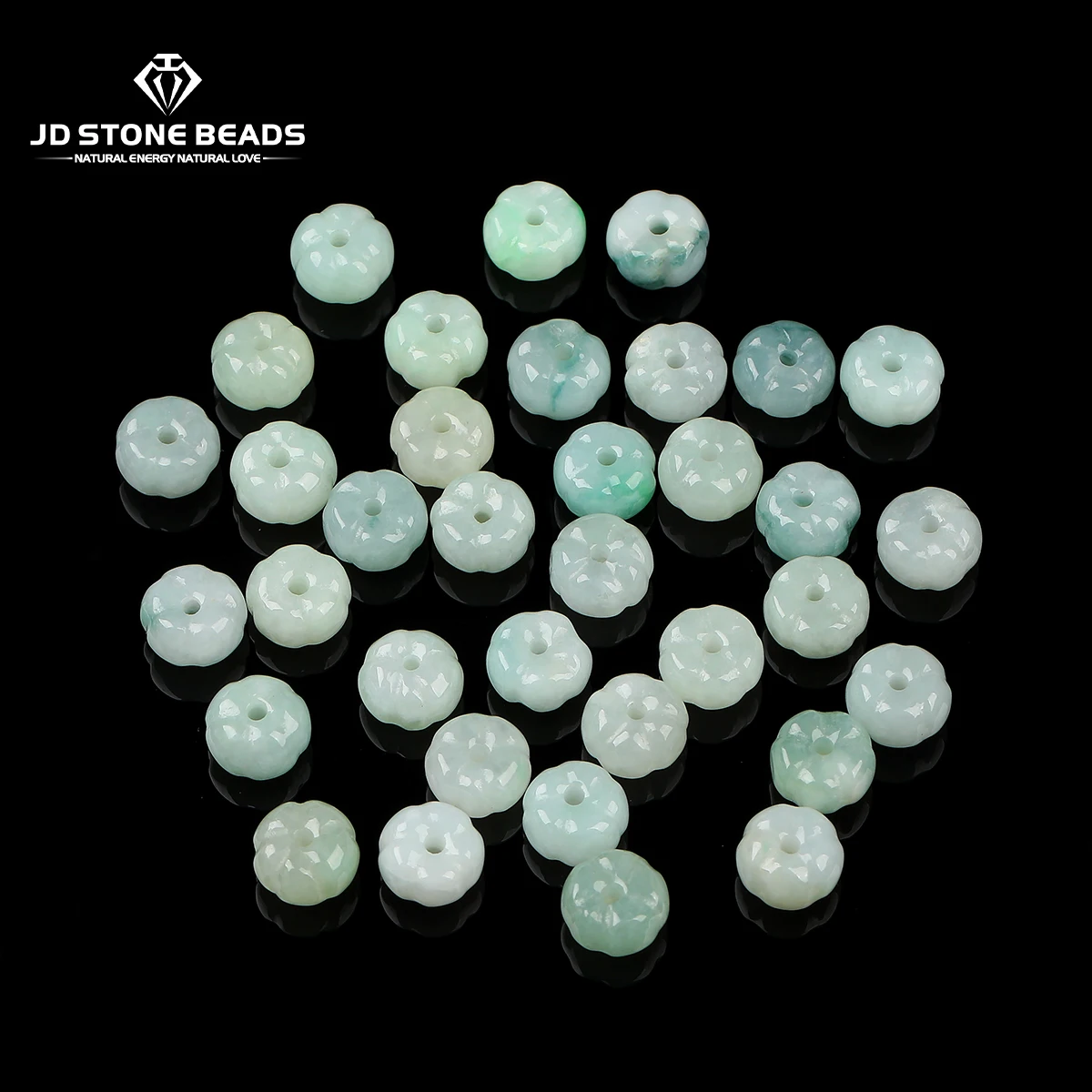 

10 Pcs/lot Natural Stone Emerald Jadeite Carved Pumpkin Shape Bead For Jewelry Making DIY Necklace Bracelet Accessory Wholesale