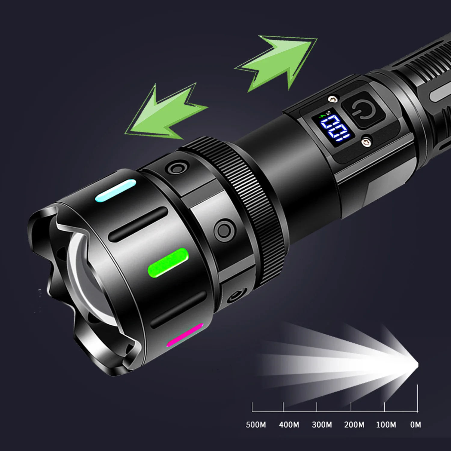 Imagem -04 - Lanterna de Led de Alta Potência tipo c Recarregável Lanterna Led Ultra Poderosa Lanterna Tática ao ar Livre Laser Branco 5000mah Novo 2024