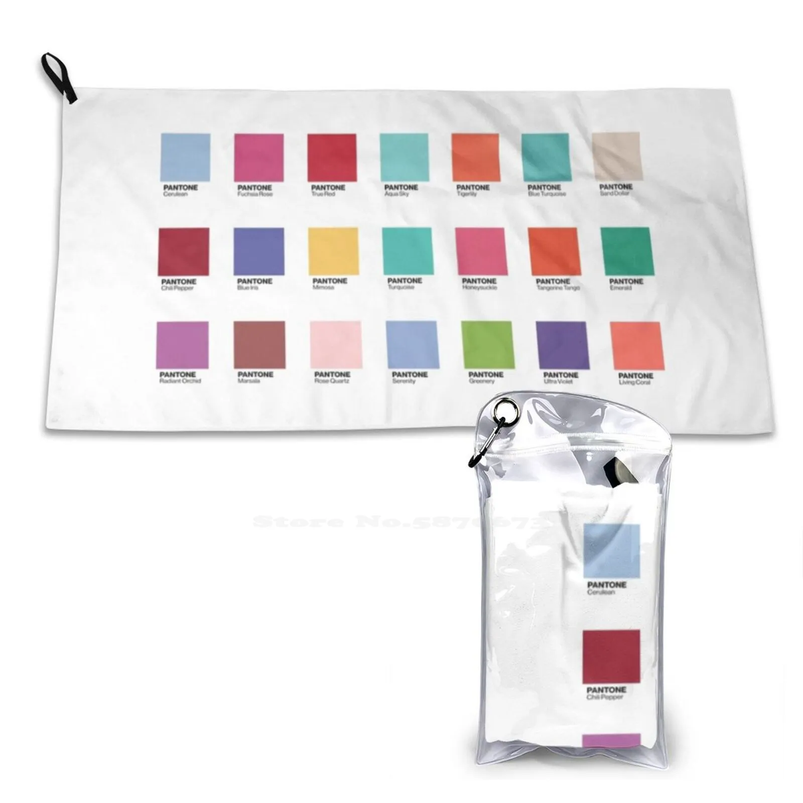 Pantone-Colors Of The Year ( 2000-2019 )-Set Of 21 Stickers Soft Towel High Quanlity Sport Washcloth Pantone Colors Graphics