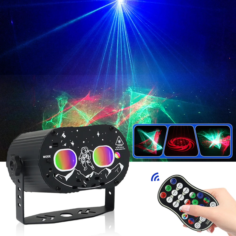 RGB MiniDJ Disco Laser Light Projector USB Rechargeable LED UV Sound Strobe Stage Effect Wedding Xmas Holiday Party Lamp