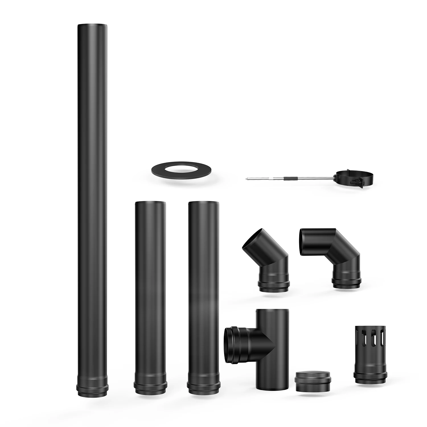 

Диаметр 80 мм, набор дымоходных труб для печи, дождевик/локоть/1 мм, набор труб для камина/печи для дровяной стружки