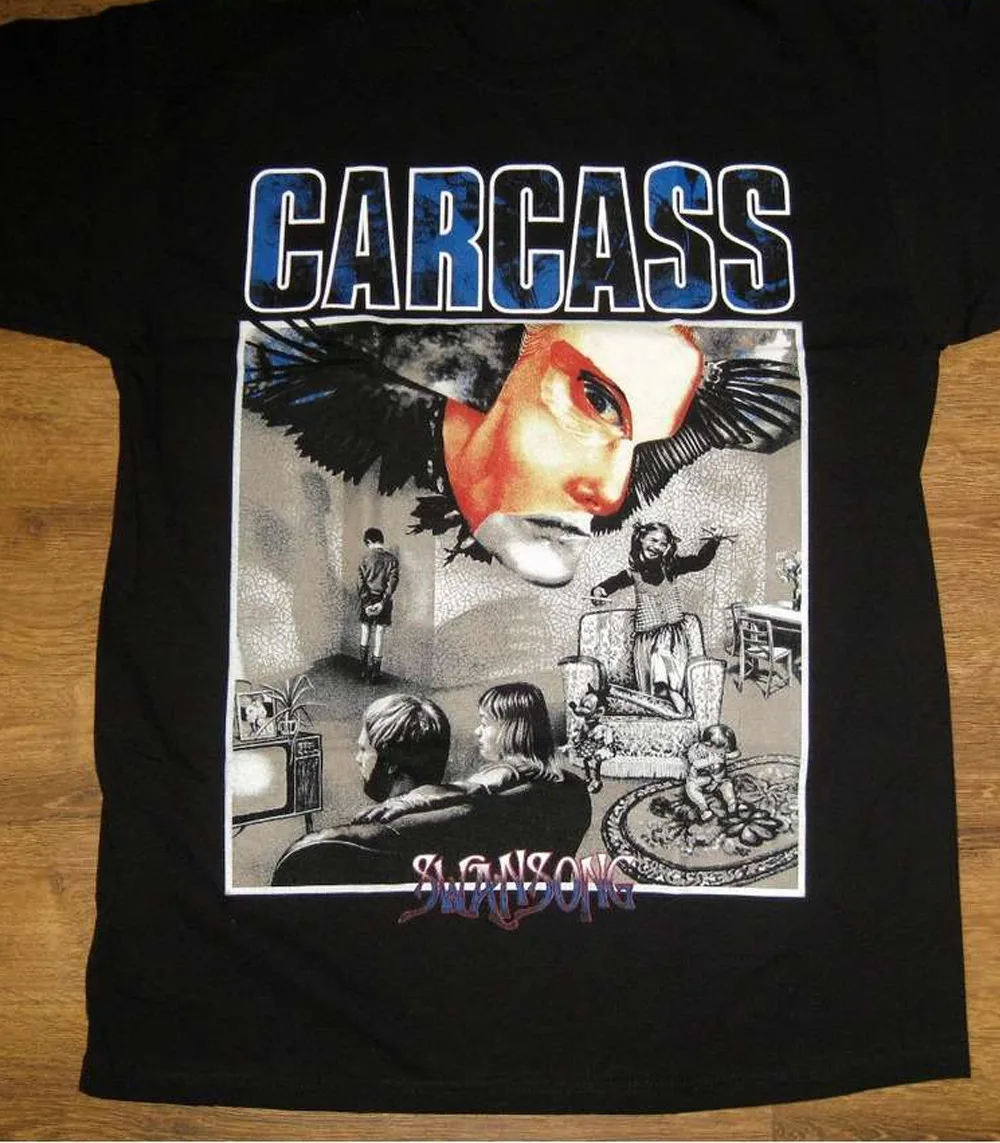 CARCASS الفرقة ألبوم قميص أسود قصير الأكمام جميع الأحجام S إلى 5Xl 2F227 رجل الملابس تي شيرت للفتيات الصالة الرياضية ملابس الرجال