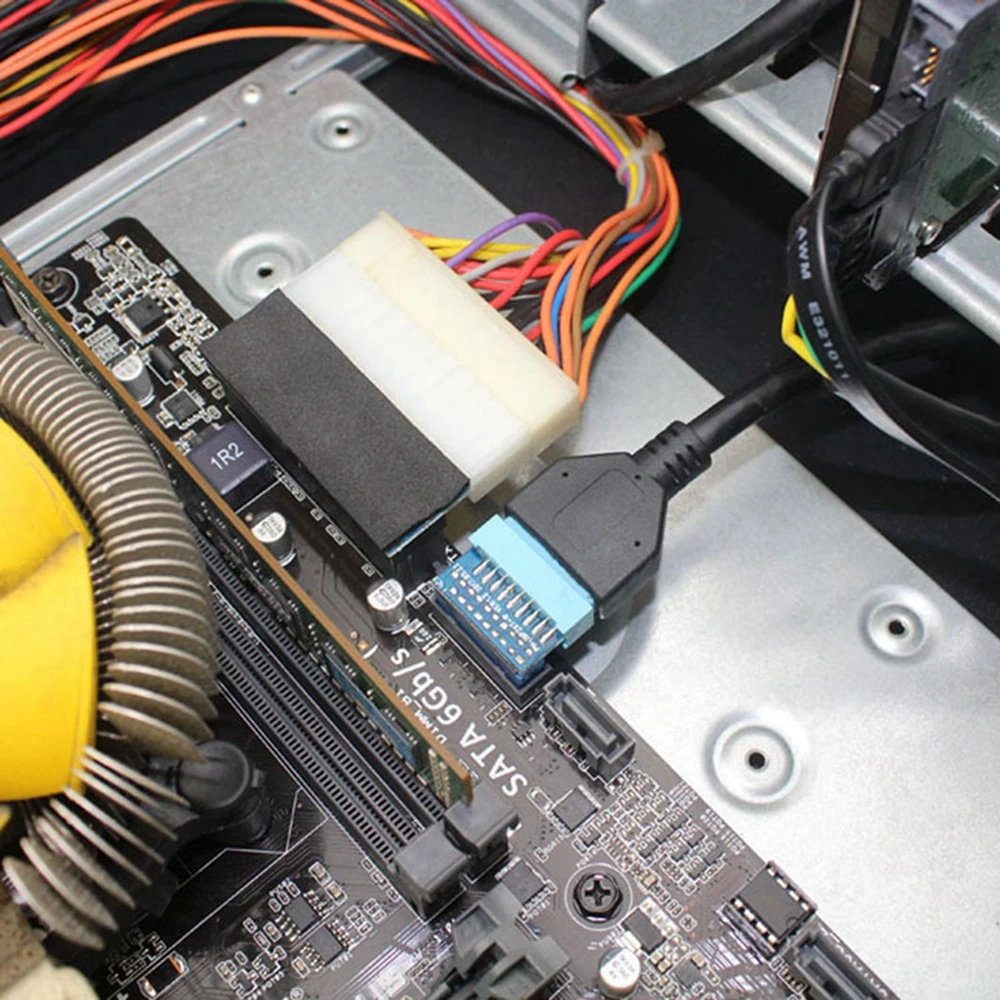 USB 3.0 20pin ذكر إلى أنثى تمديد محول أعلى أسفل بزاوية 90 درجة للوحة الأم #6