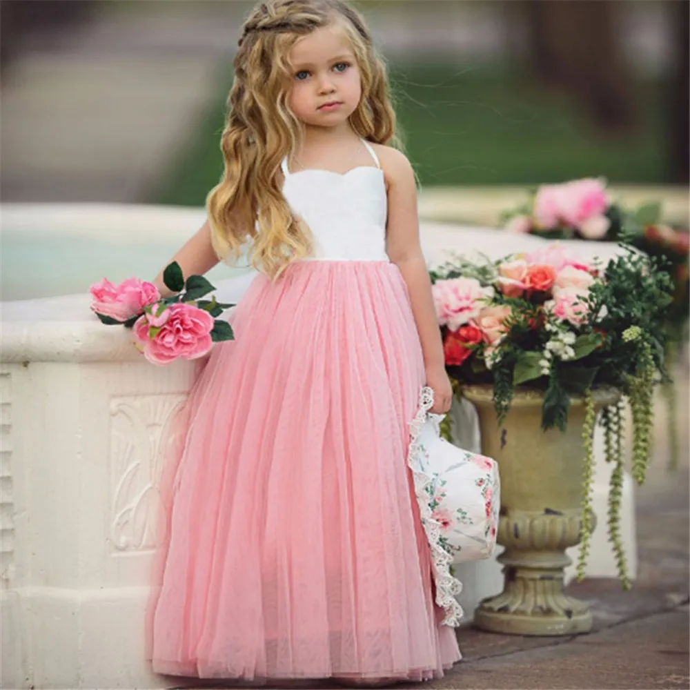 Lovely Ruffles Flower Girl Dresses Ball Gown Crystal Kids Princess For Weddings Party Pageant Gowns Customize Ceremony