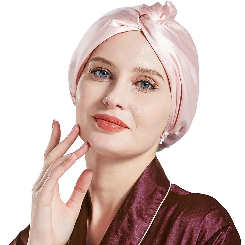 Non-slip Elastic Satin Silkly Bonnet Sleep Cap for Woman Girl Curly Long Hair Ladies Nightcap Beanies Hat Female Turbans