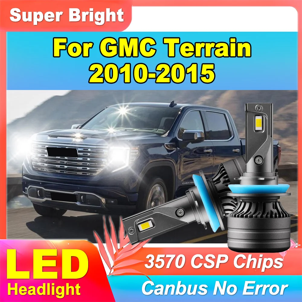 

2PCS 3570 CSP Chips 120W High Power White 6000K Super Bright H11 H8 H9 LED Headlight 20000LM 12V 24V For GMC Terrain 2010-2015