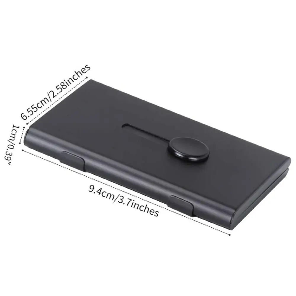 Metal Matte Texture Business Card Case Creative Automatic Hand Push Business Card Holder Card Organizer