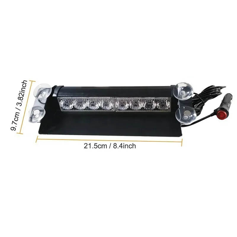

3 Flashing Modes DC12V 8 LED Universal Car Strobe Light Flasher Vehicle Flashing Warning Lamp Red Blue Police Emergency Lights